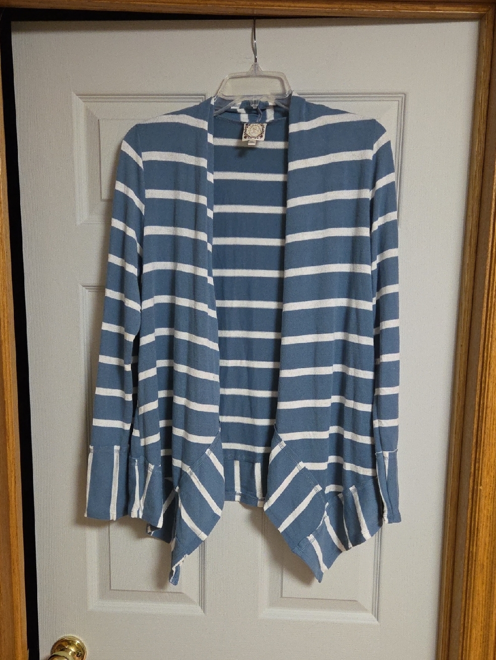 NWOT Blue & White Striped Open-Front Women's Cardigan